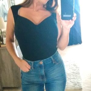 Cache| Formal Tank Style Top |Black knot tie design| Size Small